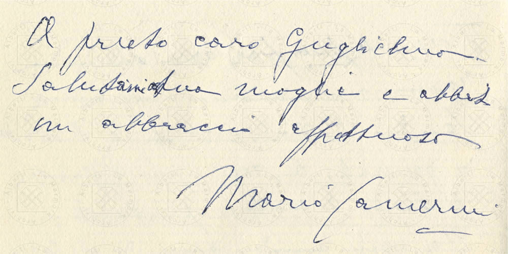 Da una lettera di Mario Camerini ad Alberti, 30 Gennaio 1956, firma